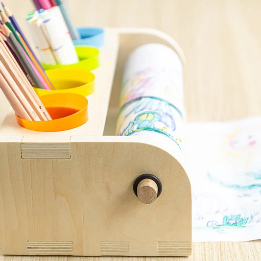 Children’s Wooden Tabletop Paper Roll Dispenser