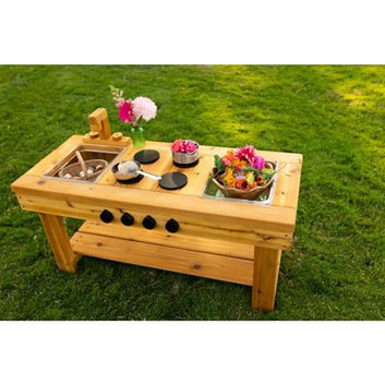 Cedar Outdoor Mud Kitchen with Stovetop