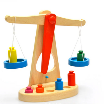 ABWE-2X Wooden Balance Scale with 6 Weights